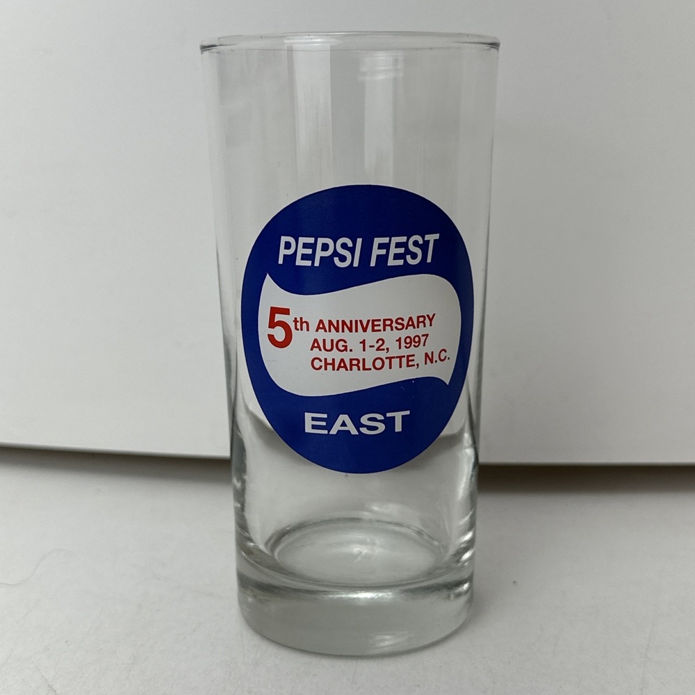 Pepsi Fest East 1997 Glass Cup 5th Anniversary Charlotte North Carolina NC Cola
